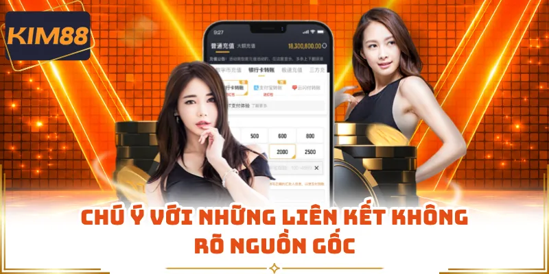 Chú ý với những liên kết không rõ nguồn gốc